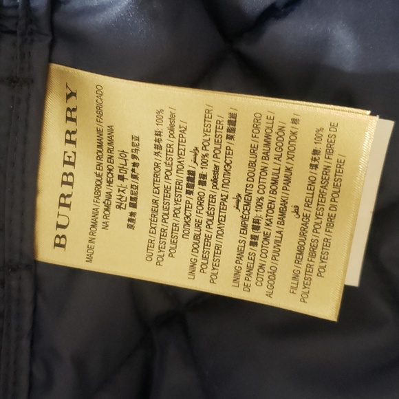 Burberry Navy Jacket quilted nova check lining - Picture 7 of 9